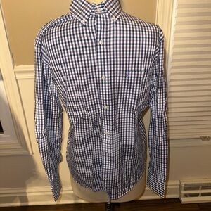 Tailorbyrd Blue and White Gingham Dress Shirt